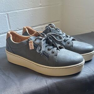 Born Gray and Tan Leather Sneakers
